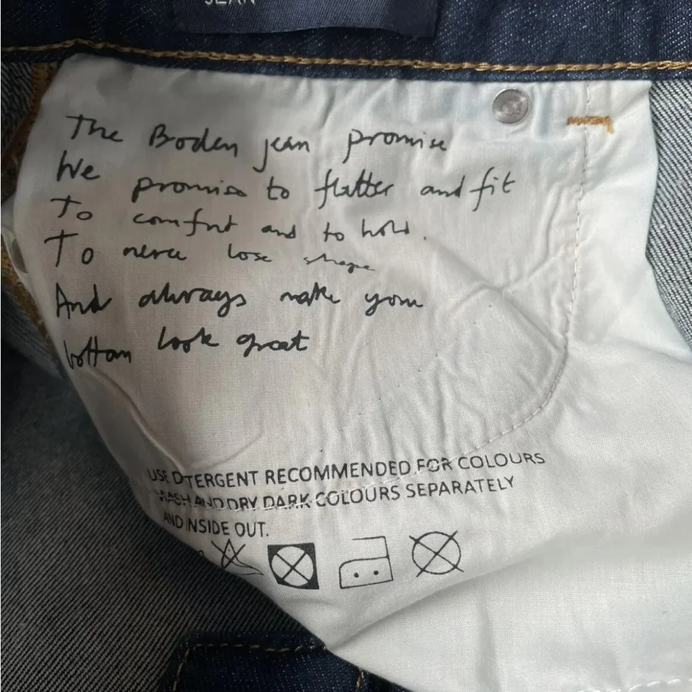 Boden The Edinburgh Jean Gold Piping Stretch Women’s Sz US 10 UK 14 High Rise - Picture 14 of 16